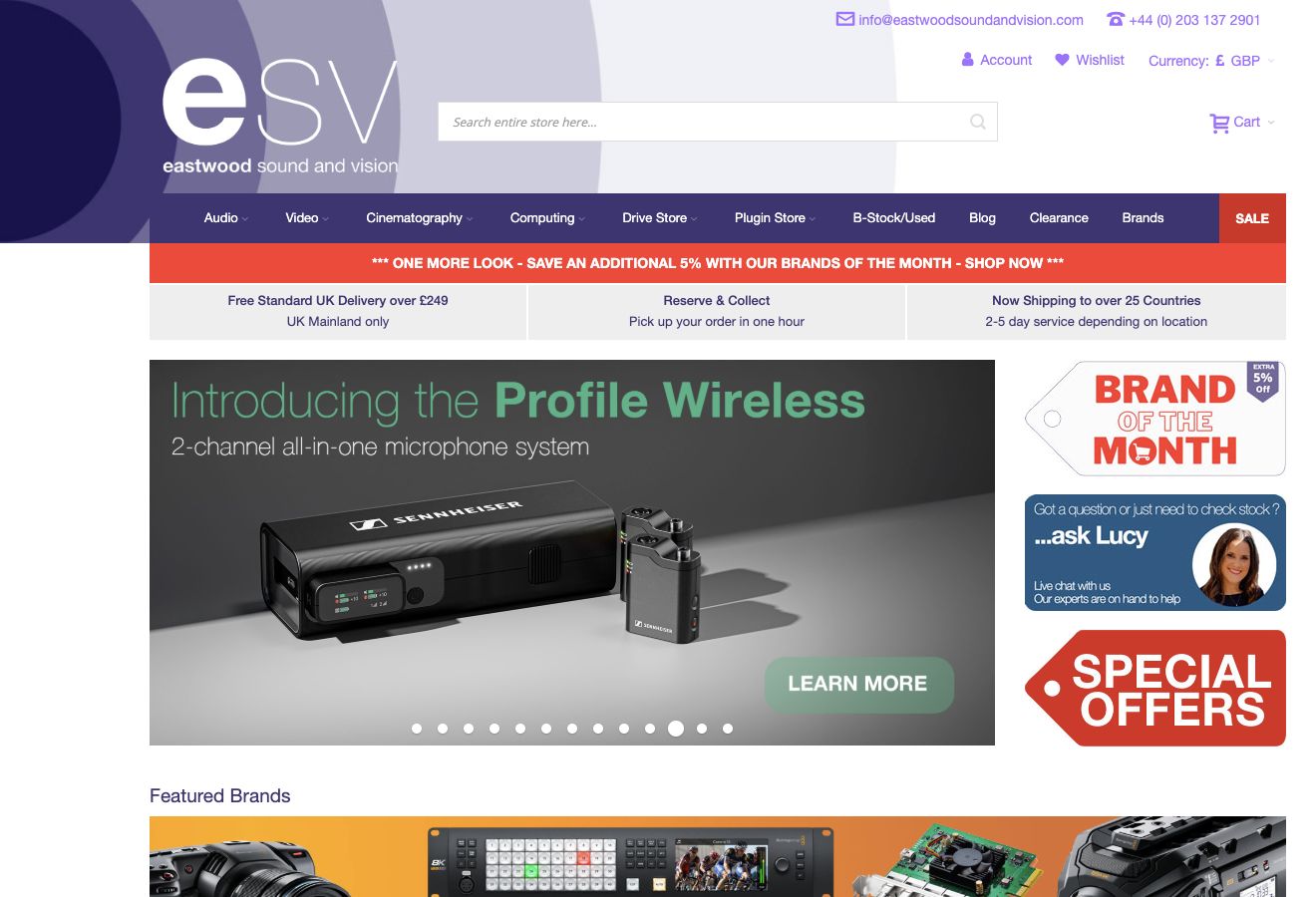 The public Eastwood Sound & Vision homepage